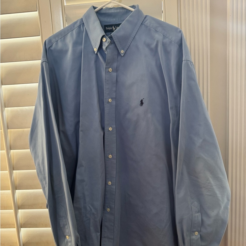 Ralph Lauren Blue Dress Shirt Classic Button-Down